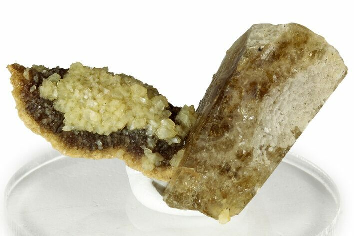Honey Colored Barite Crystal with Yellow Calcite - Elk Creek #330358